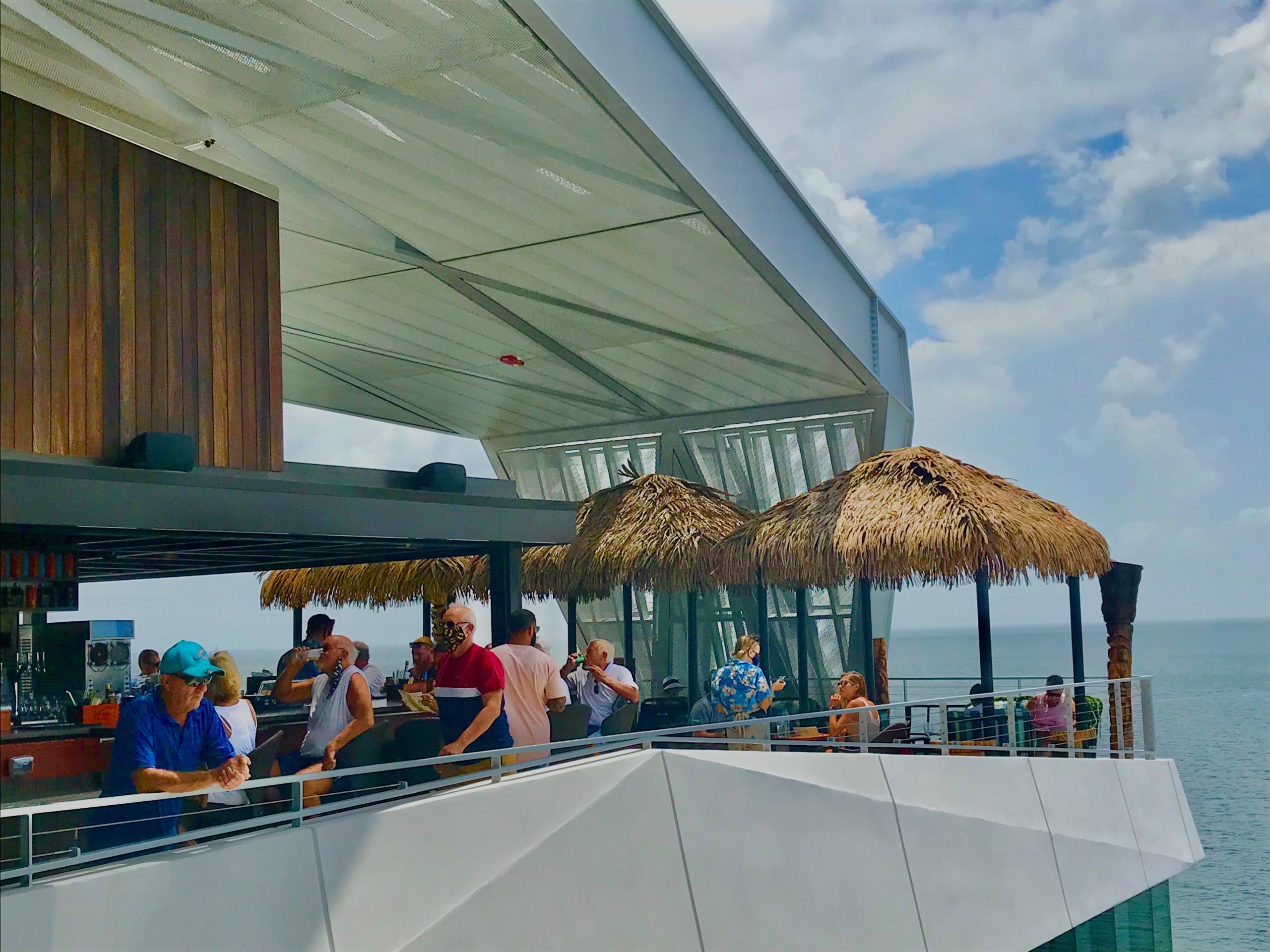 Resort Tiki Bar Walkway with Palm Thatch Roofs – Commercial