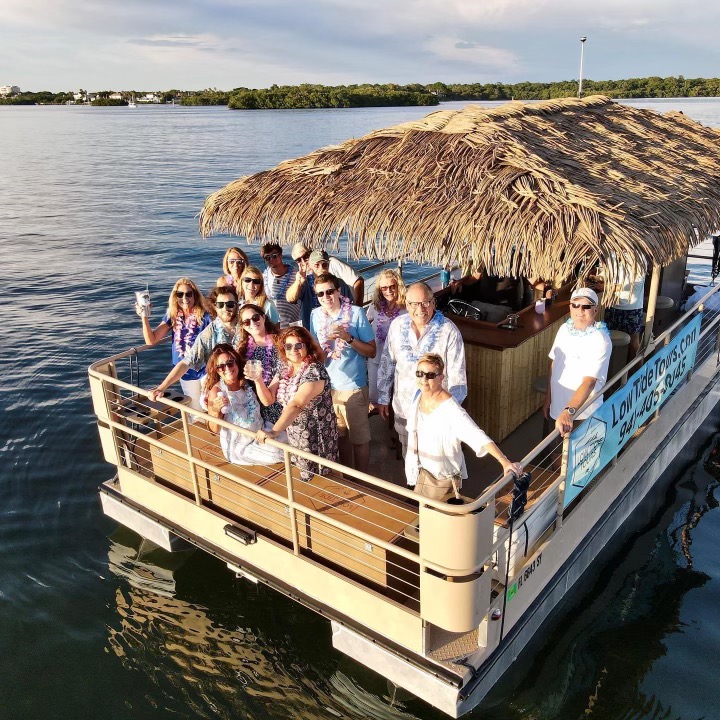 Waterfront Tiki Bar Deck with Palm Thatch Roof