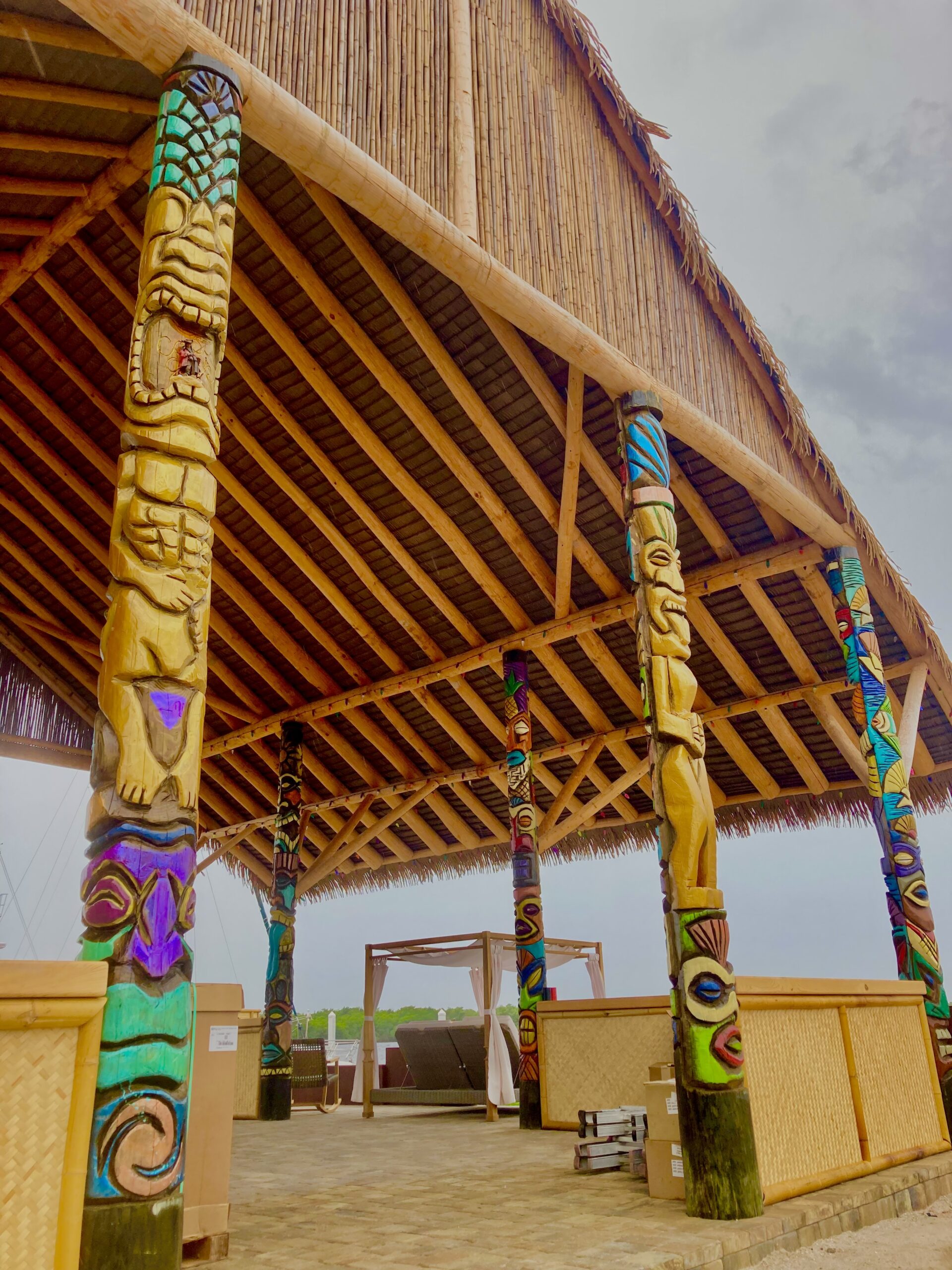 Marine posts on 8 foot tall huts 