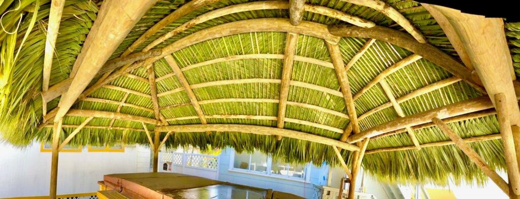 Underside of Cypress frame and real Thatch