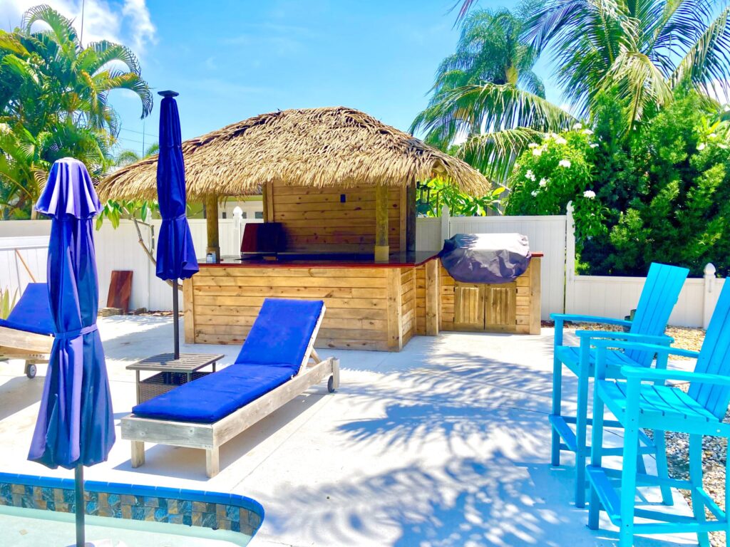 Your own personal oasis hut with synthetic thatch